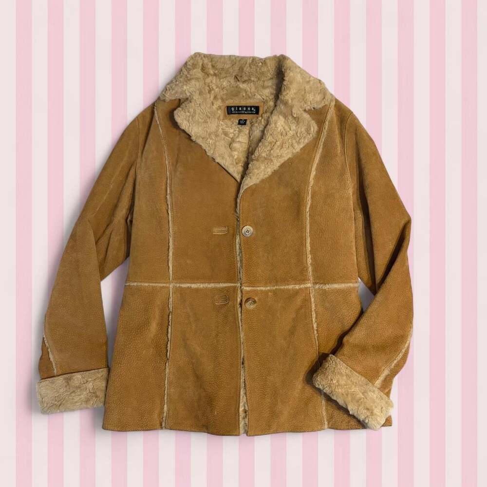 Vintage Giacca Suede Faux Fur Trim Penny Lane Jacket Medium